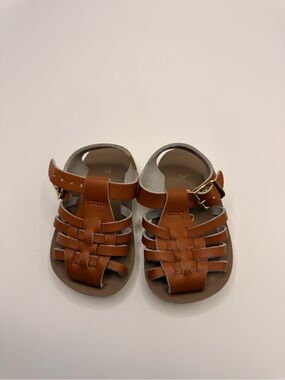 Sun-San Classic Brown Leather Kids Sandals with Buckle